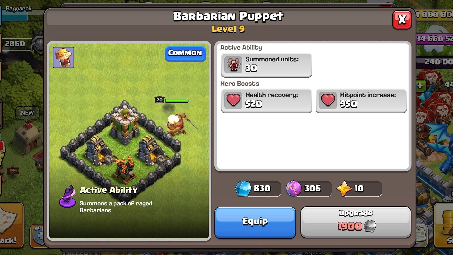 Clash of Clans Barbarian puppet