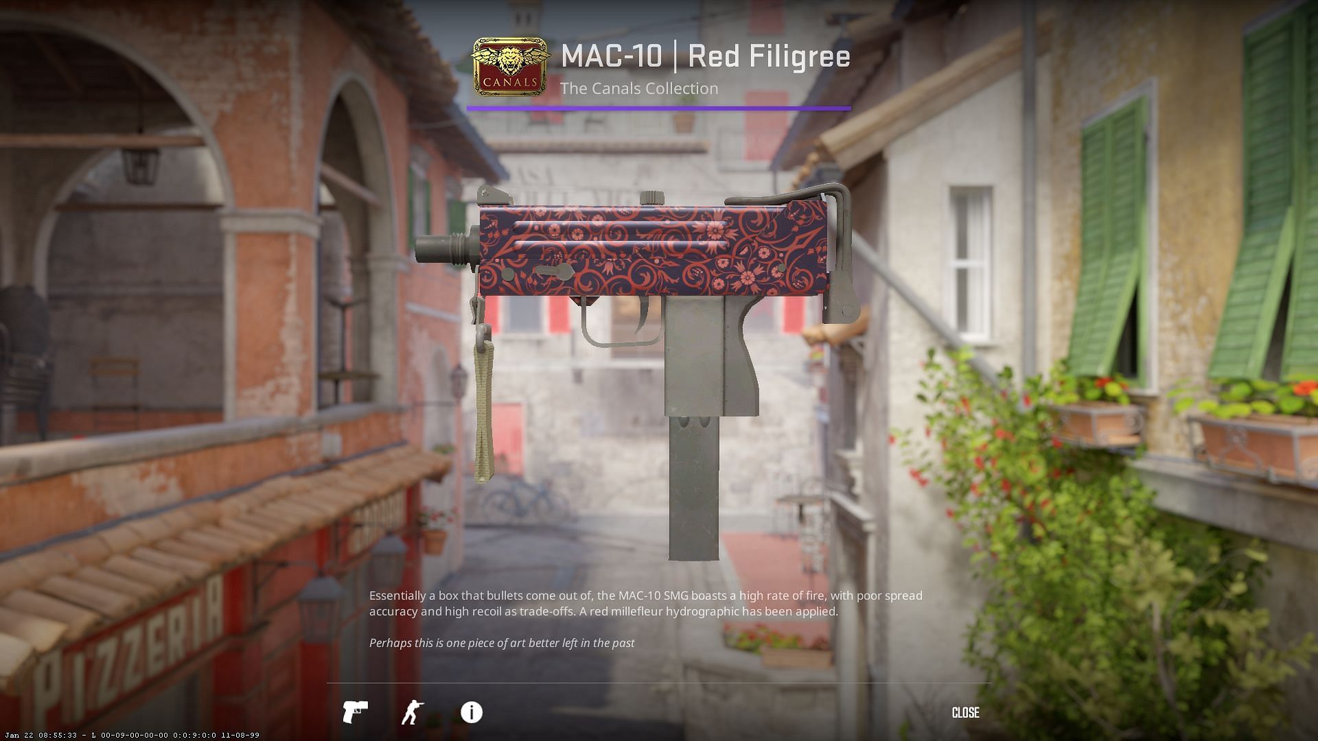 MAC 10 Red Filigree (Image via Valve)