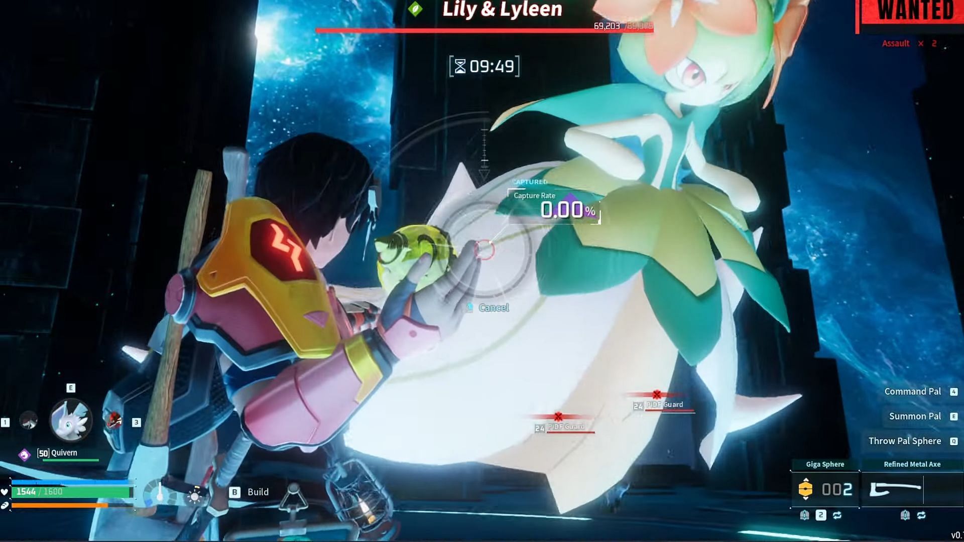 Lyleen in the Lily and Lyleen boss fight in Palworld (Image via Pocketpair)