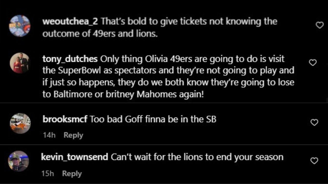 Lions fans react to Culpo's IG post