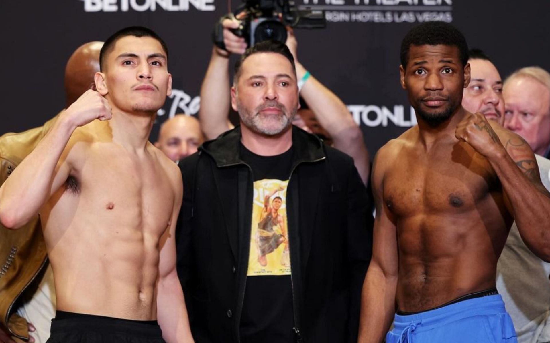 Vergil Ortiz [left] faces off with Fredrick Lawson [right] ahead of Las Vegas showdown [Image via @vergilortiz on Instagram]