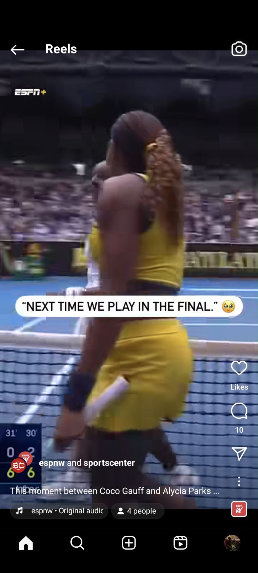 Screengrab from the clip posted by ESPN on Instagram