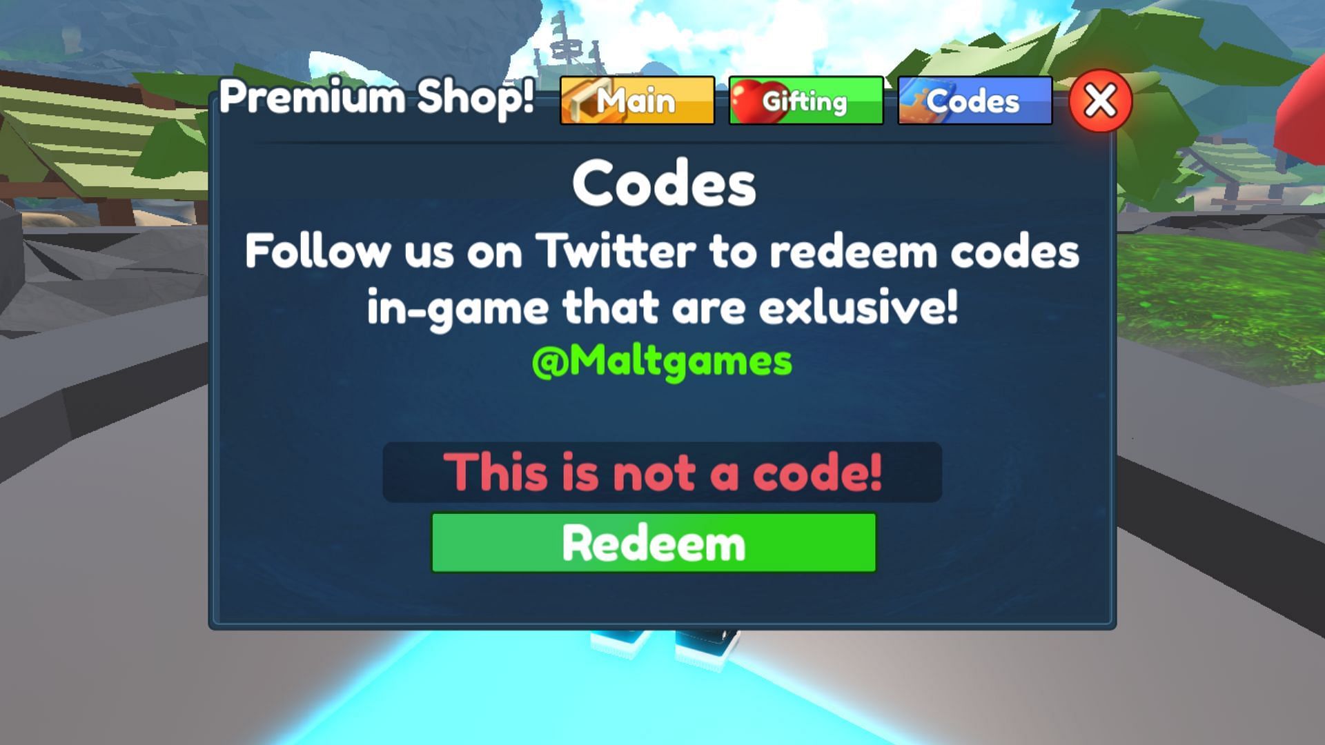 This code is not valid! error notification (Roblox||Sportskeeda)