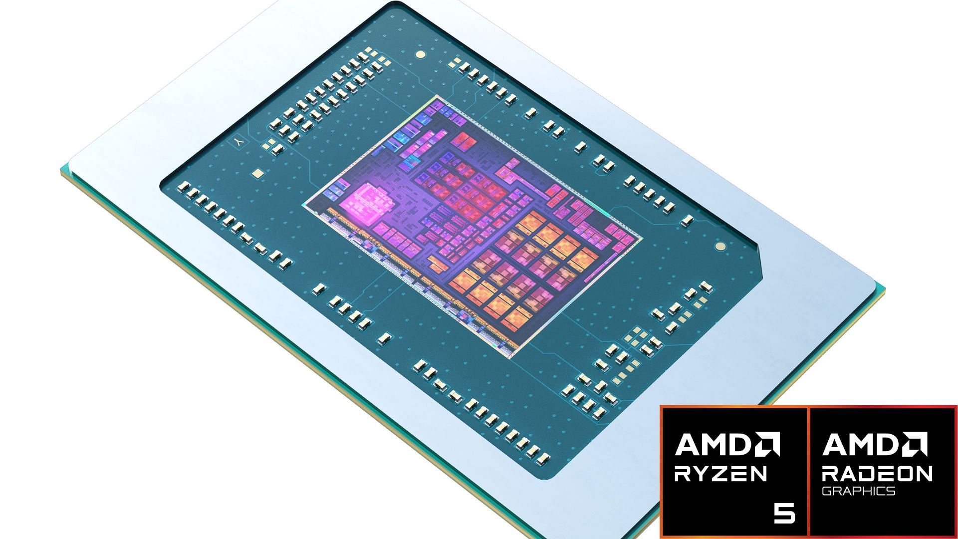 AMD Ryzen 8000G chip on white background