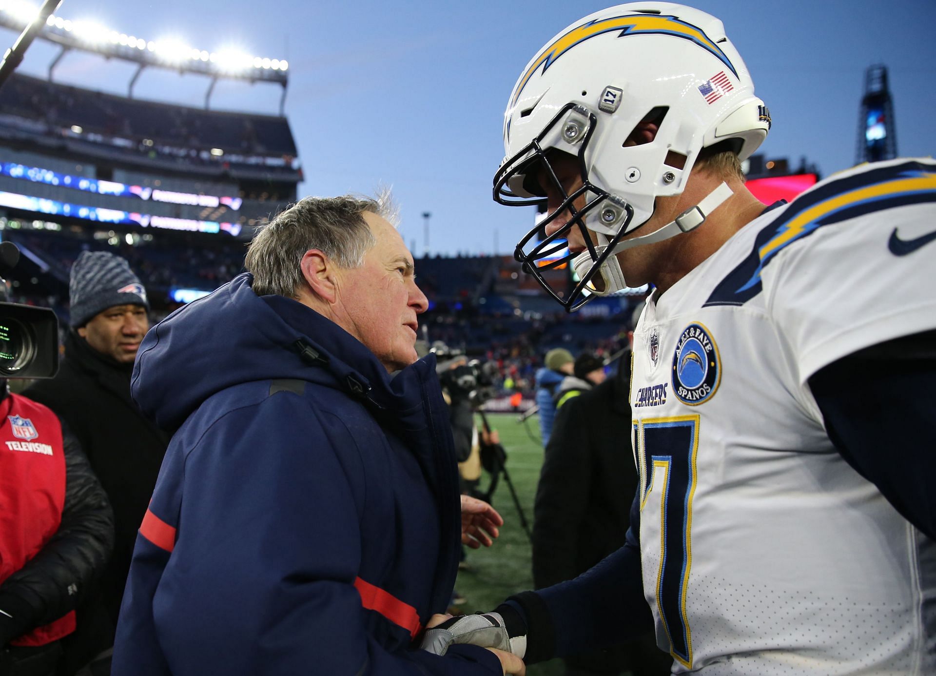 Bill Belichick during Divisional Round - Los Angeles Chargers v New England Patriots