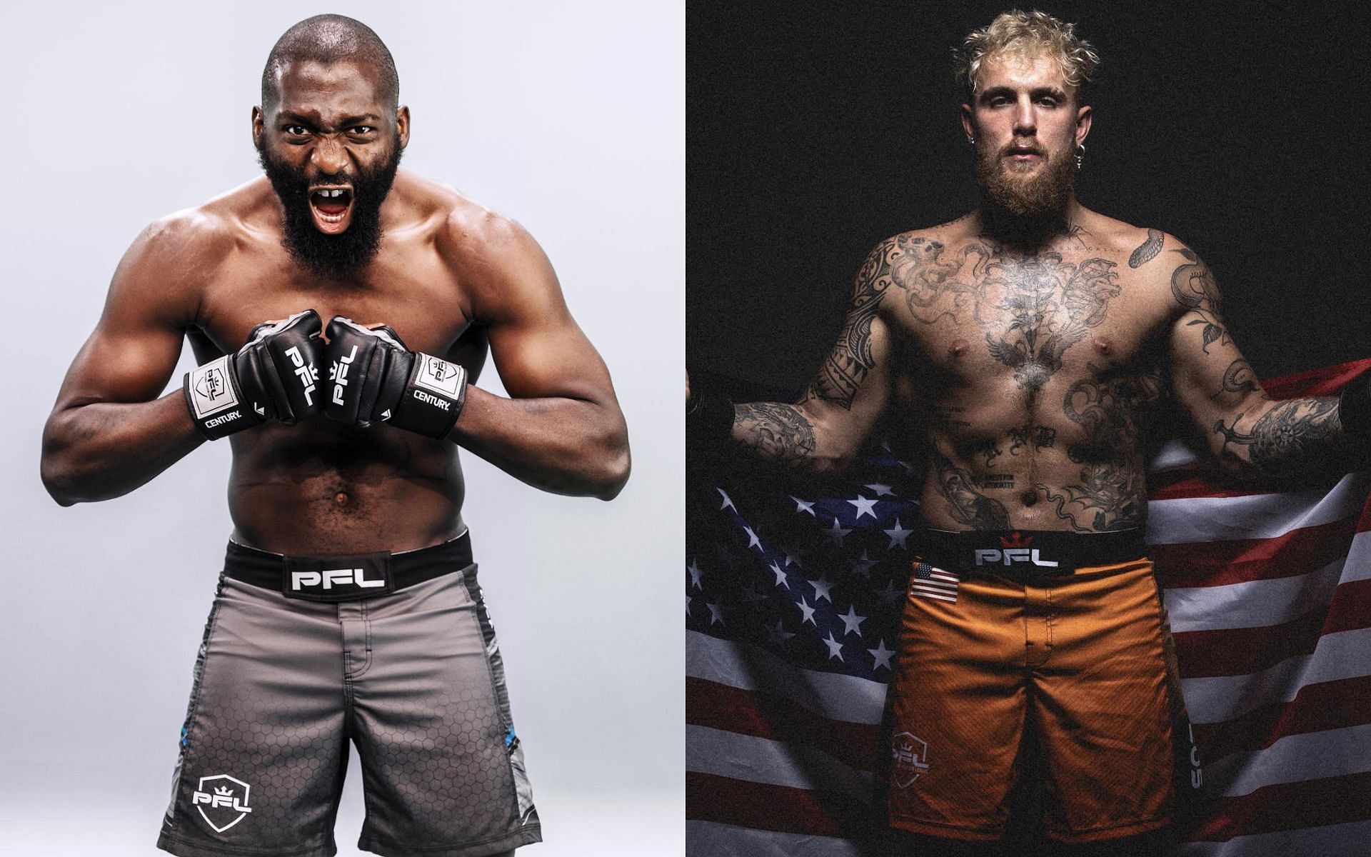 Cedric Doumbe (left) teases a future Jake Paul (right) PFL contest [Image Courtesy: @cedricdoumbe and @jakepaul on Instagram]