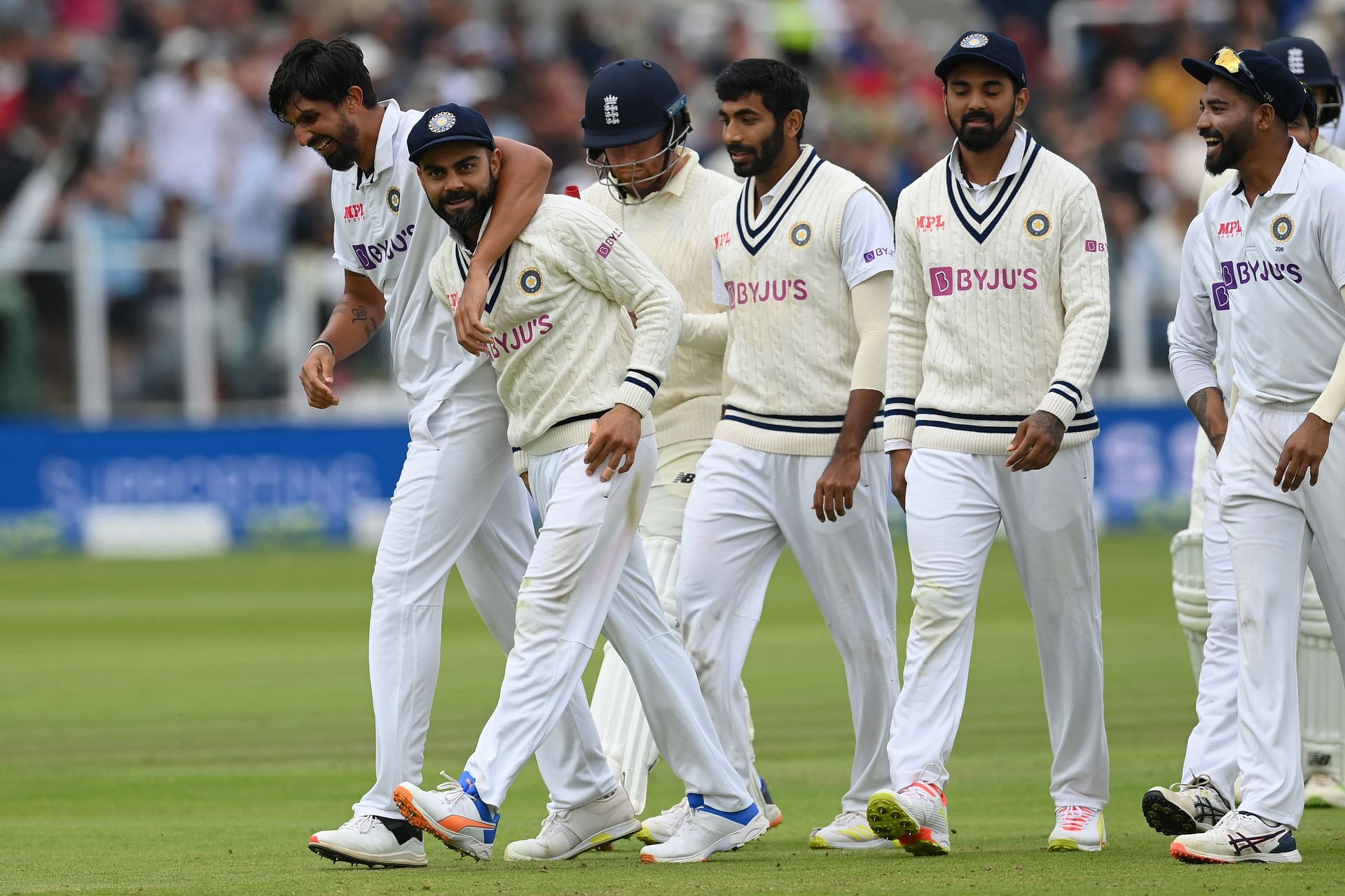 India&#039;s fast bowlers pictured: England v India - Second LV= Insurance Test Match: Day Five