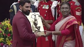 [Watch] Mohammed Shami receives Arjuna Award from the President of India