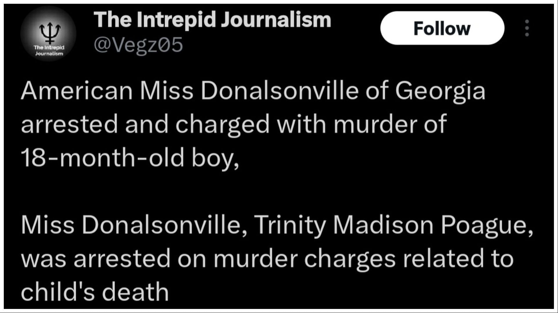 Authorities filed murder charges against Poague, (Image via The Intrepid Journalism/X)