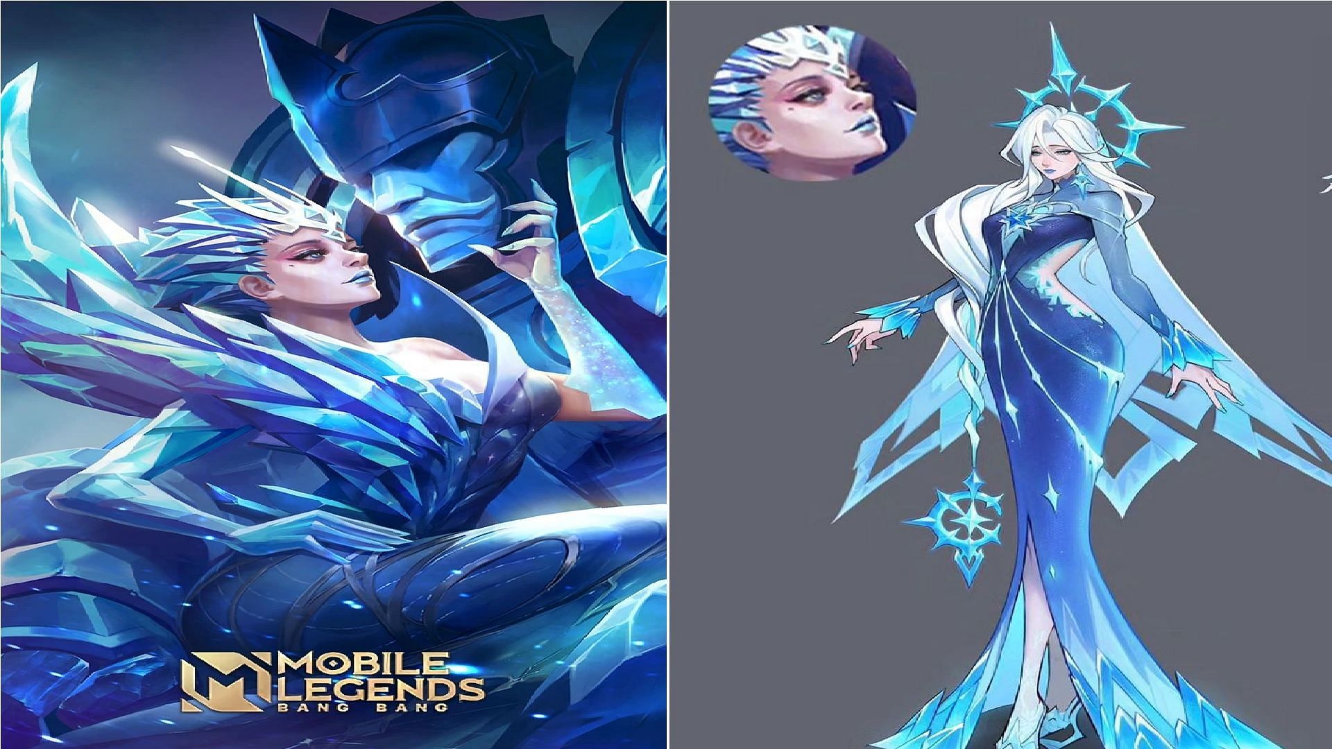 Aurora&#039;s old (left) look compared to her new (right) look (Image via Moonton Games)