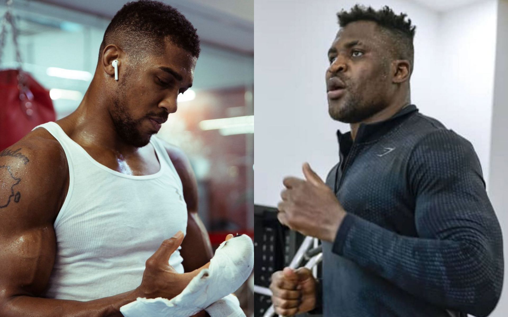 Anthony Joshua vs Francis Ngannou. (via Instagram @francisngannou and X @anthonyjoshua)