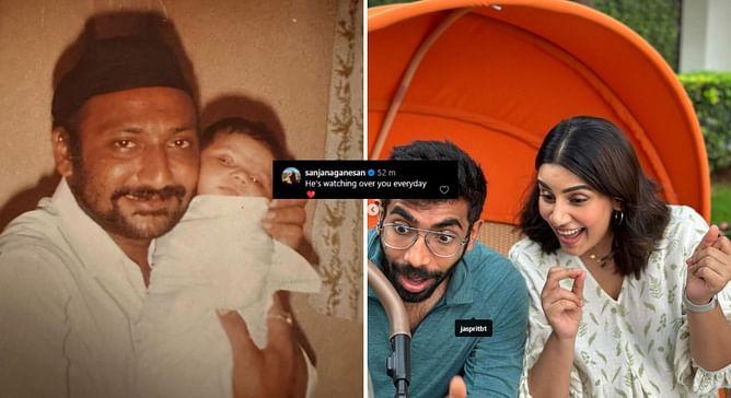 “He’s watching over you everyday” – Jasprit Bumrah’s wife Sanjana Ganesan reacts to her husband's emotional Instagram post for his late father