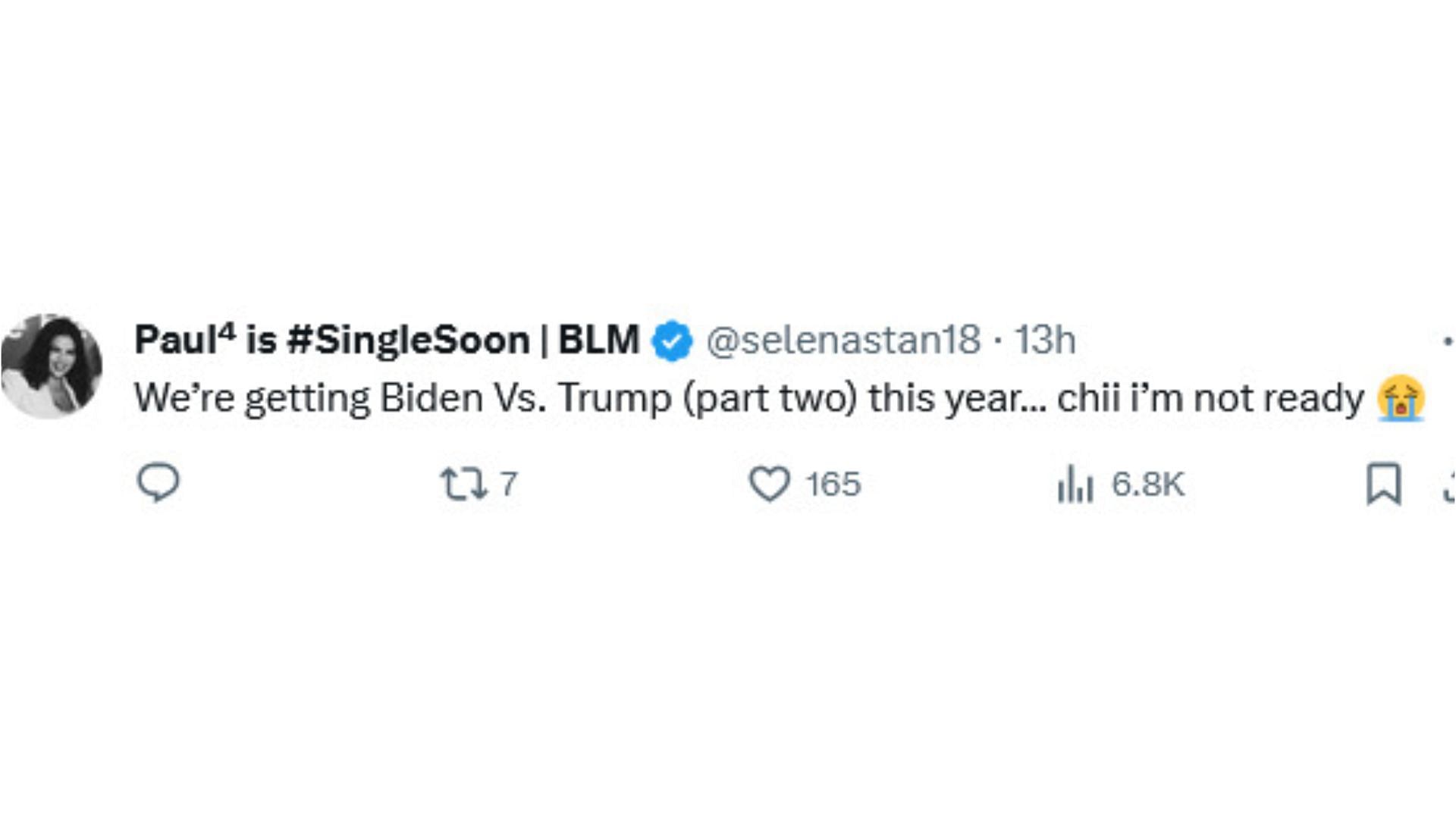 Netizens react as Biden shares statement about Trump&rsquo;s New Hampshire win (Image via X / @selenastan18)