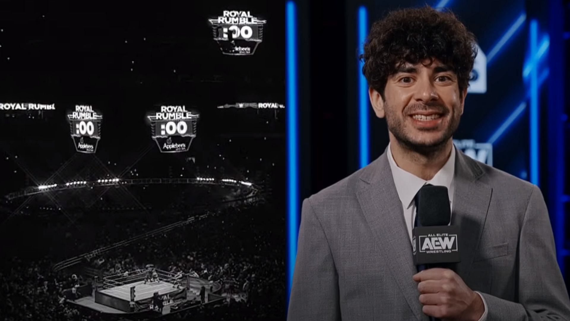 Tony Khan is the president of All Elite Wrestling [Photos courtesy of WWE and AEW Official YouTube Channel respectively]