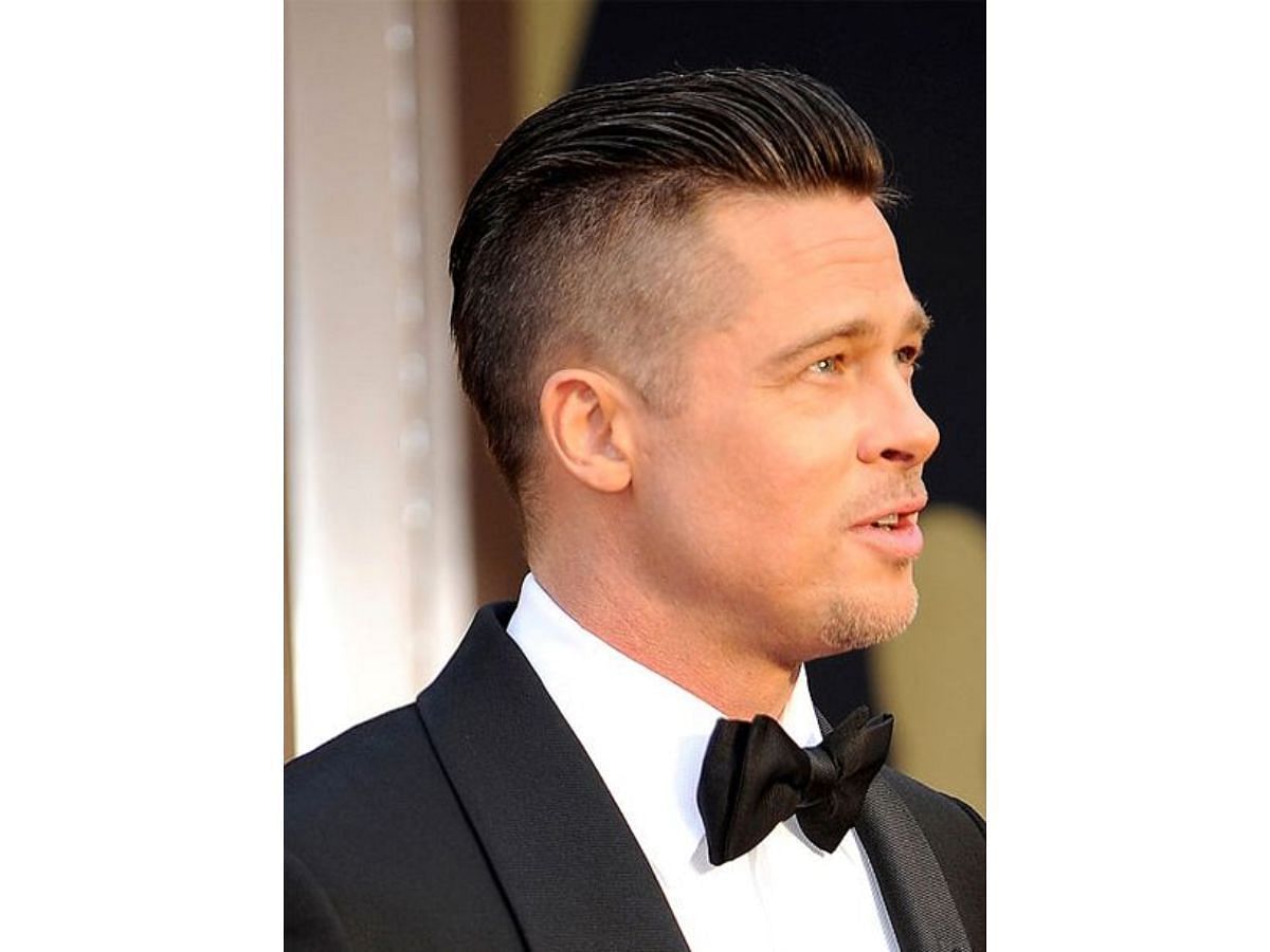 Brad Pitt&#039;s short-haired pompadour (Image via Pinterest)