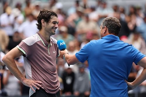 Taylor Fritz after his third-round win over Fabian Marozsan at the 2024 Australian Open.