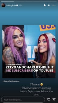 Screenshot of Dakota Kai's Instagram Stories post with Zelina Vega