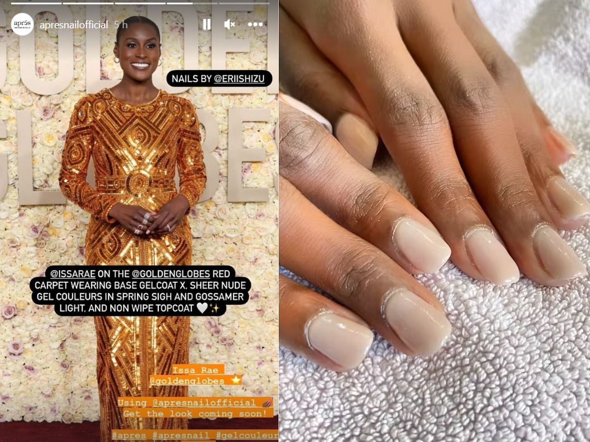 Issa Rae&#039;s Nude Milk Bath manicure (Image via Instagram/@eriishizu)