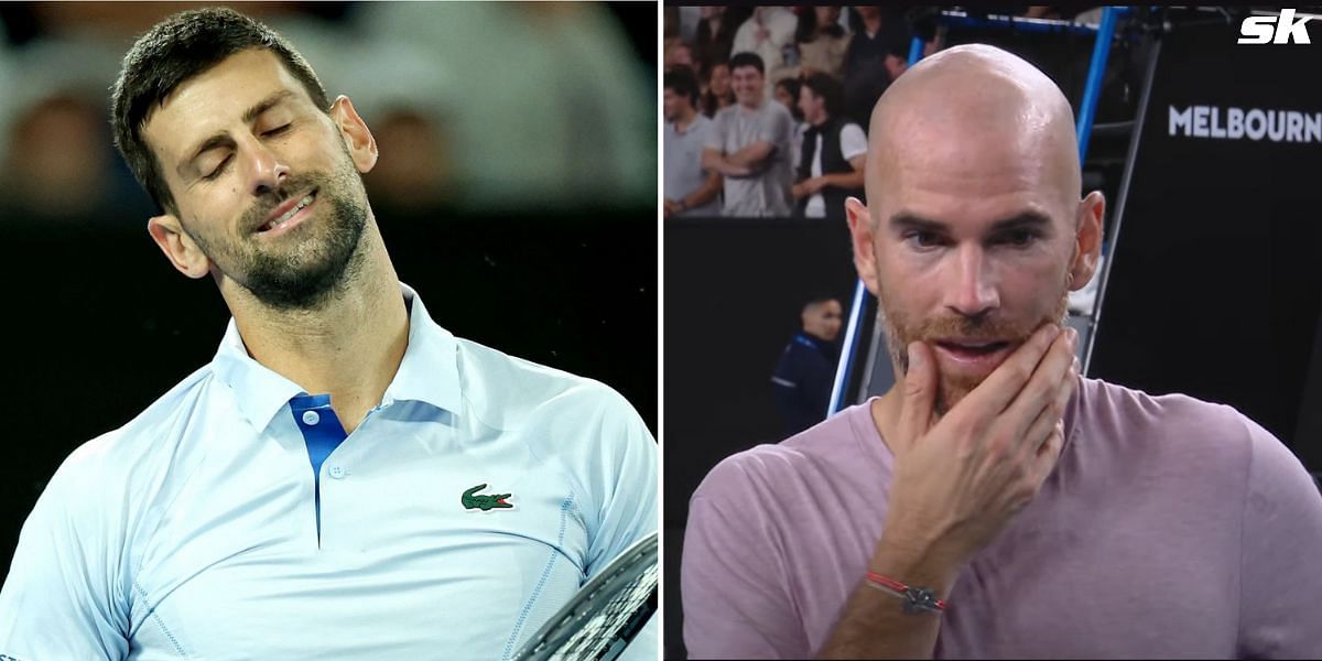 Novak Djokovic (L), Adrian Mannarino (R)