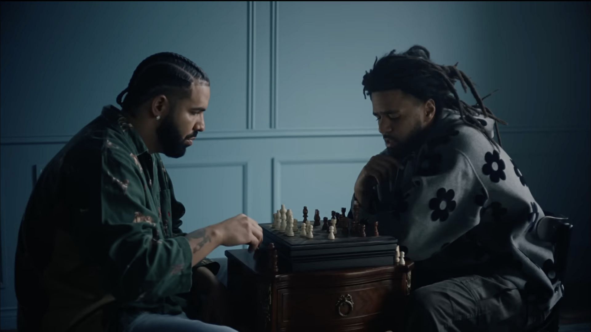 Drake and J Cole from the music video for 