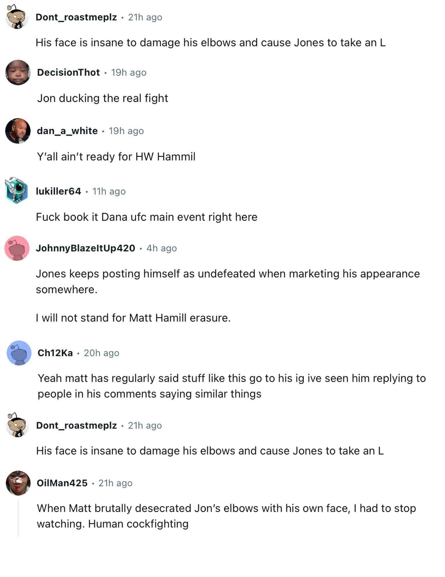 Fan reactions to Matt Hamill calling out Jones [via r/UFC on Reddit]