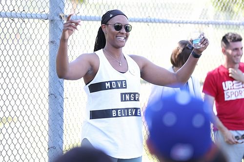 Chamique Holdsclaw, in a 2017 community awareness project, is UT's leading career scorer and rebounder.