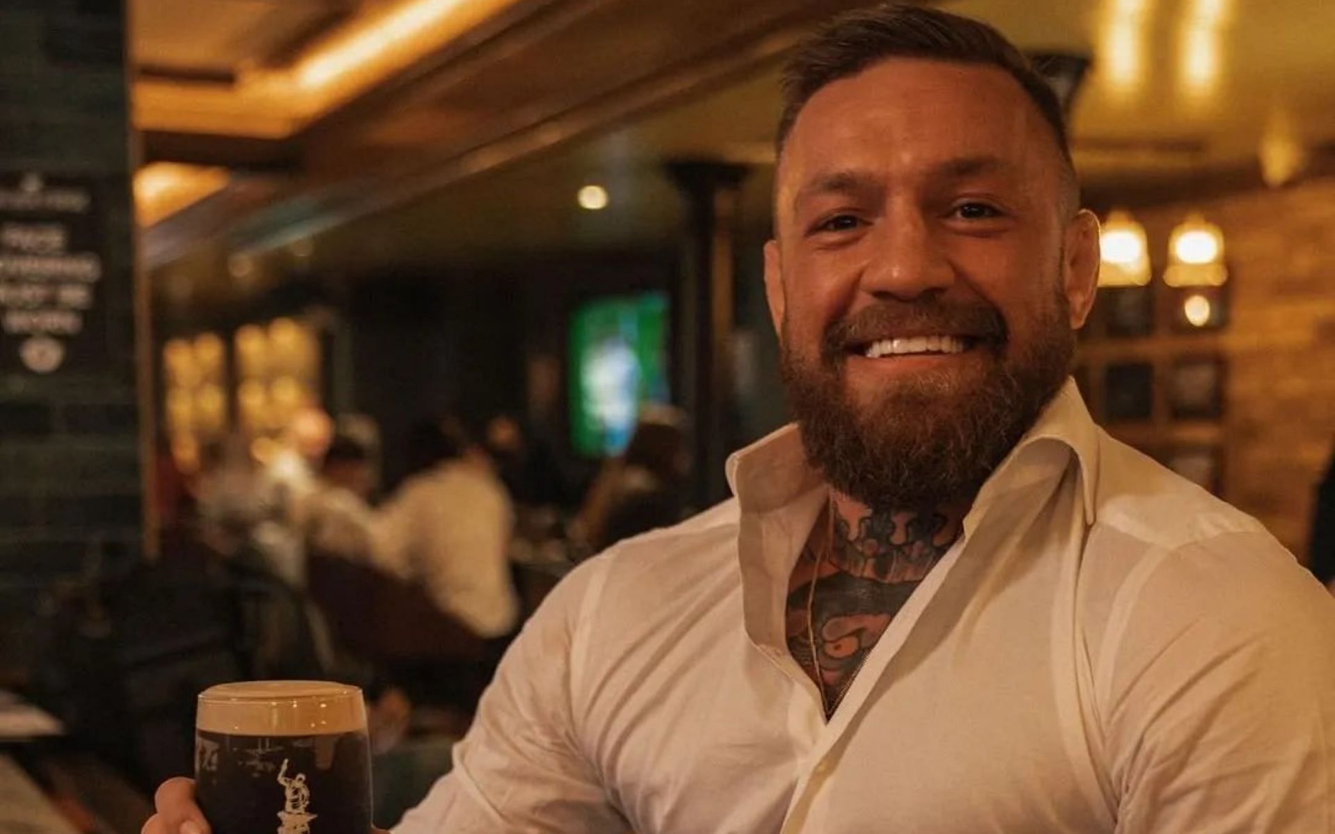 Conor McGregor [Pictured] reacts to Irish man