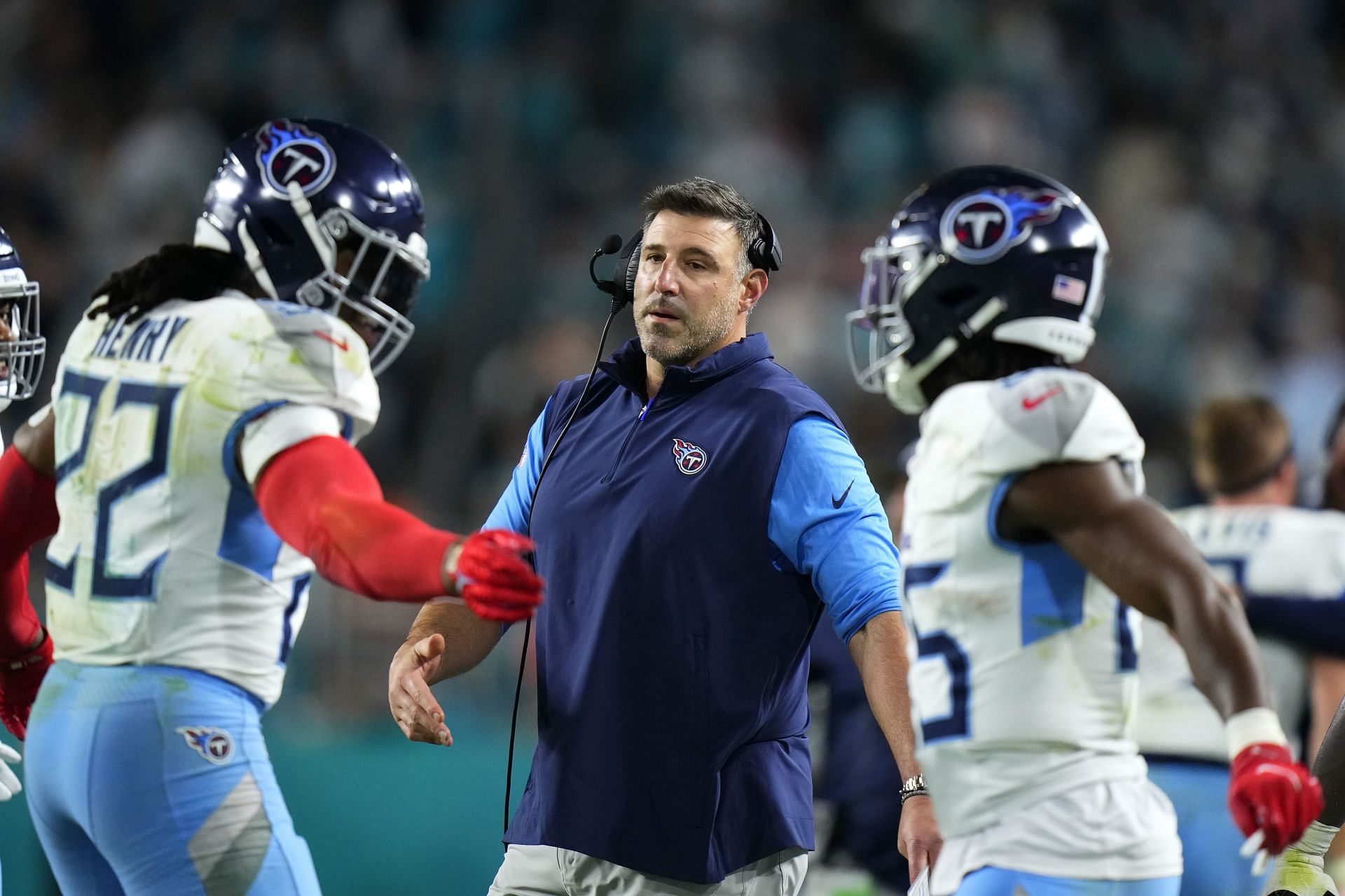 Mike Vrabel in Tennessee Titans v Miami Dolphins