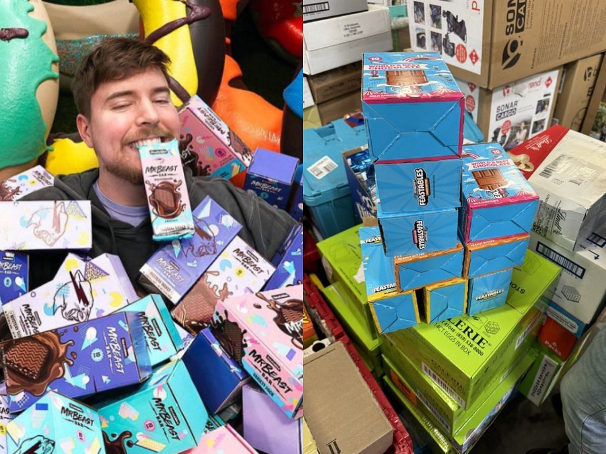 MrBeast reveals how his chocolate brand is selling out across retail stores (Image via Instagram/Feastables and X/MrBeast)