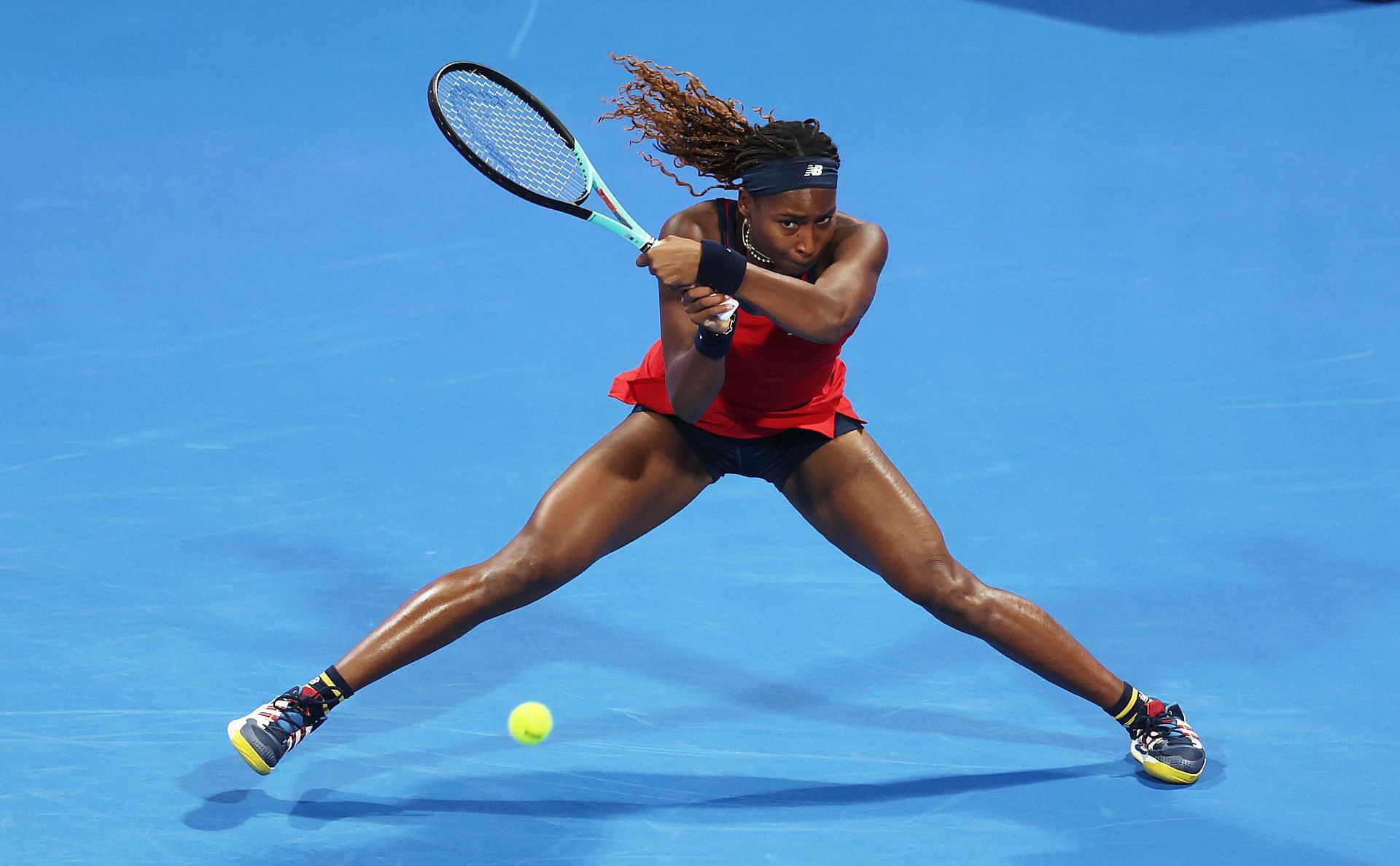 Coco Gauff pictured at the 2024 Qatar Open