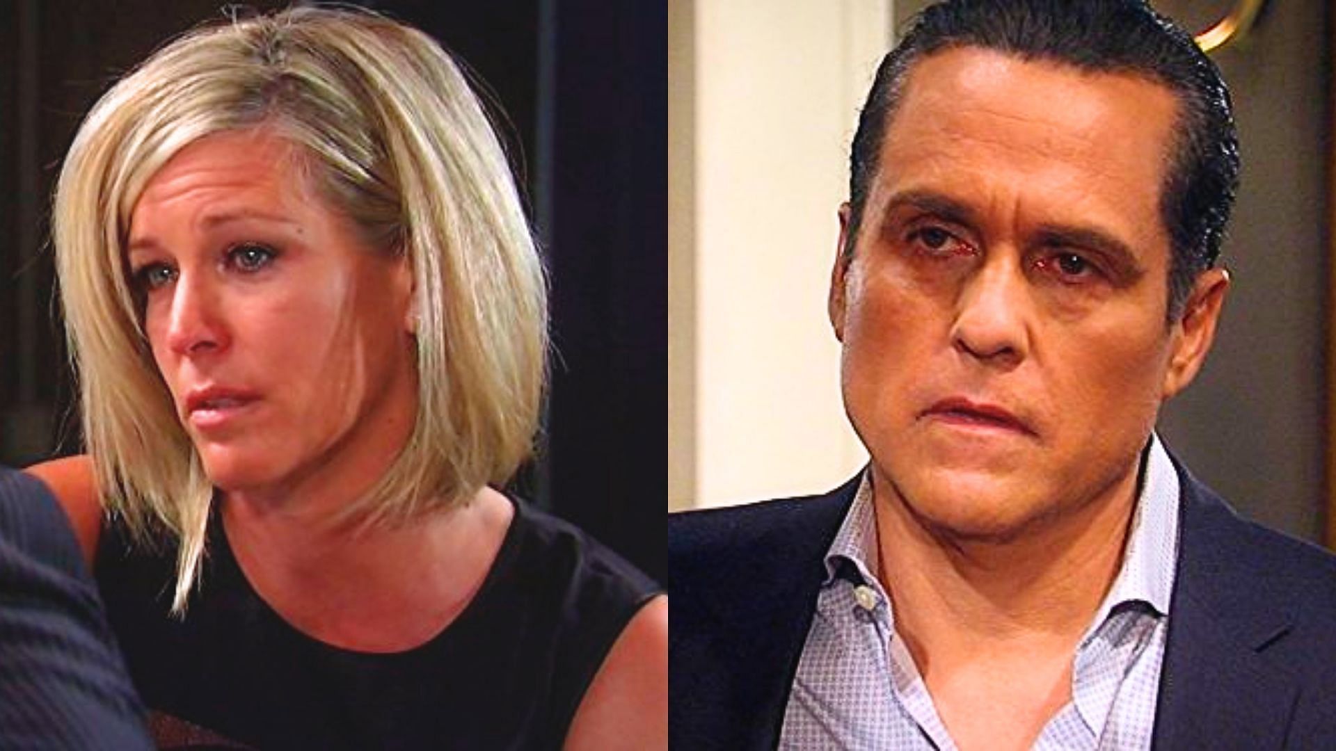 Carly (L) and Sonny (R) in stills from General Hospital (Images via ABC)