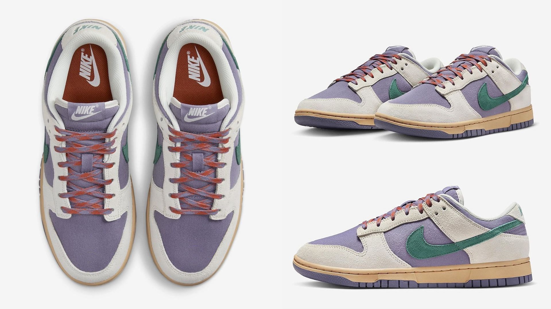 Closer look at the Nike Dunk Low Joker shoes (Image via YouTube/@inboxtogo)