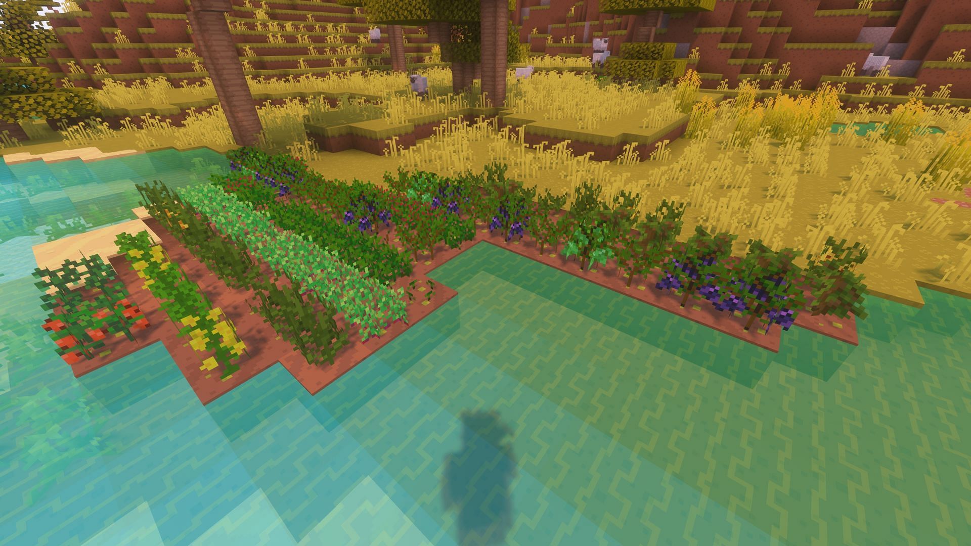 A basic Croptopia farm (Image via Mojang Studios)