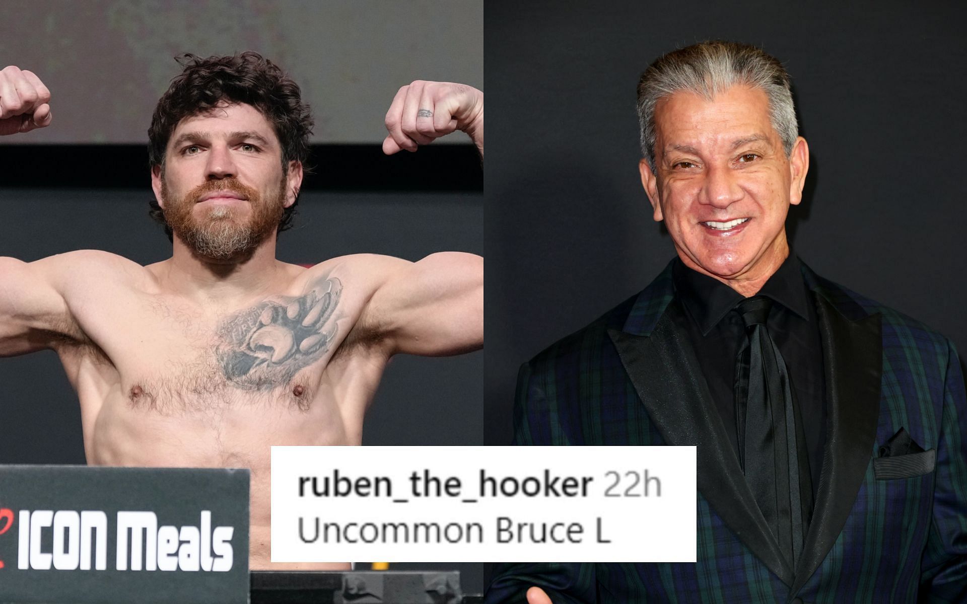 Bruce Buffer (right) confirms denying Jim Miller