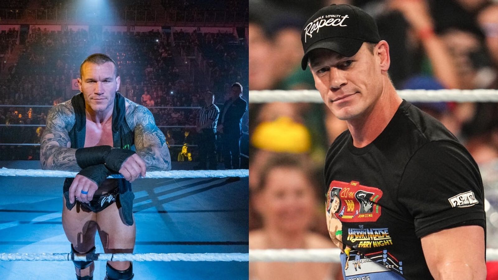 Randy Orton (left); John Cena (right)