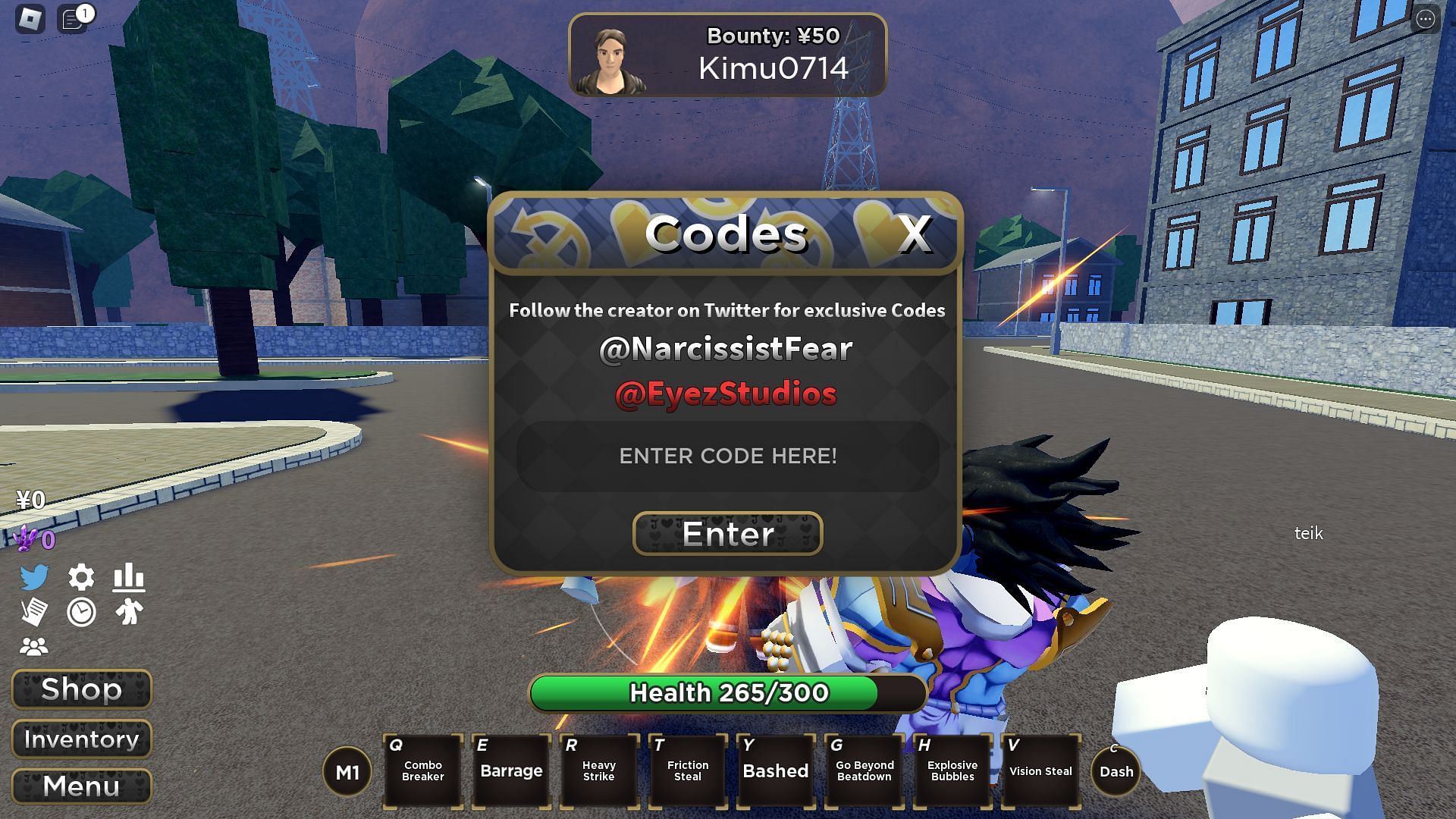 Active codes for Stand Proud (Image via Roblox)