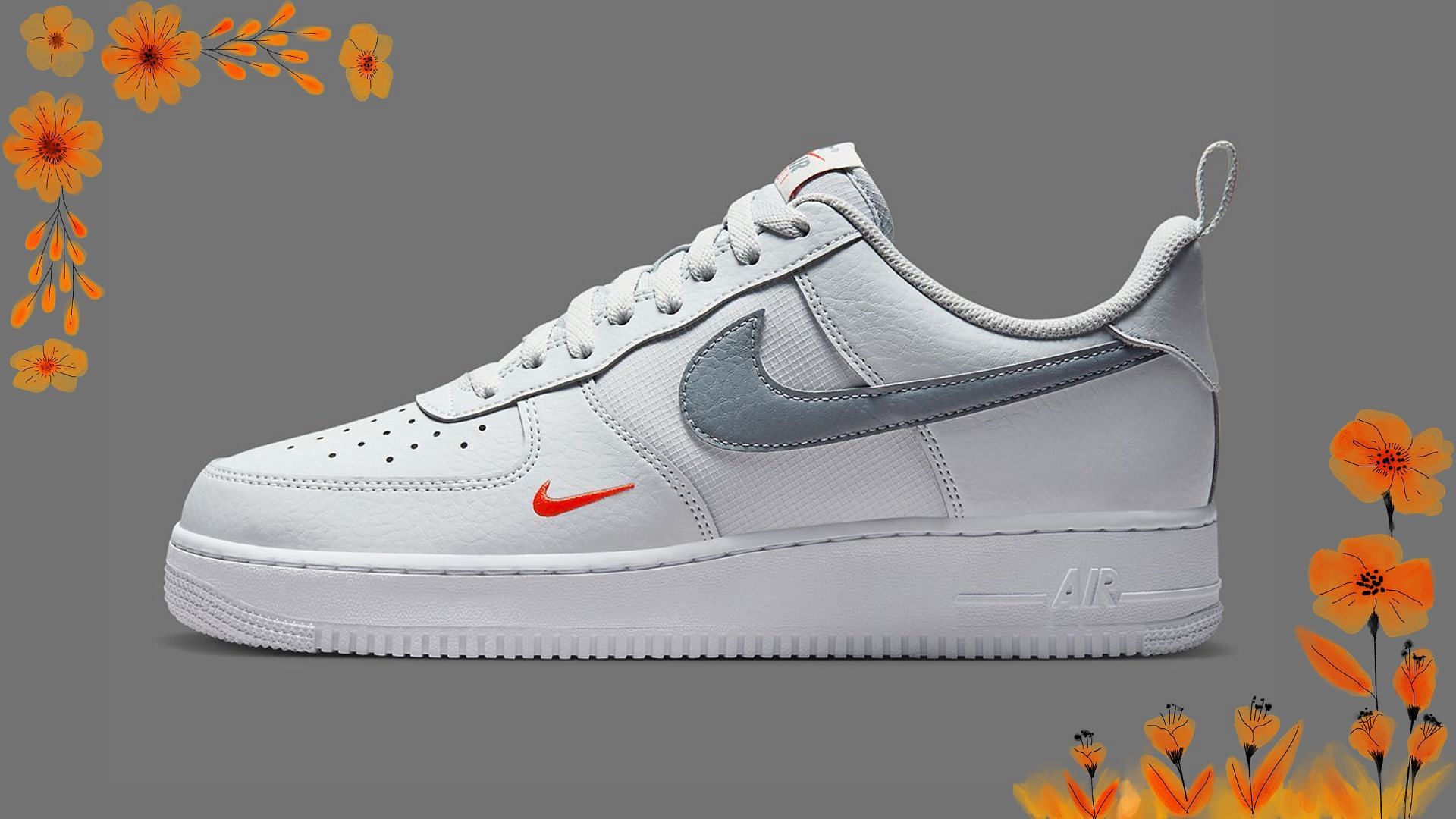 Nike Air Force 1 Low White/Orange/Grey (Image via Twitter/@sneakernews)