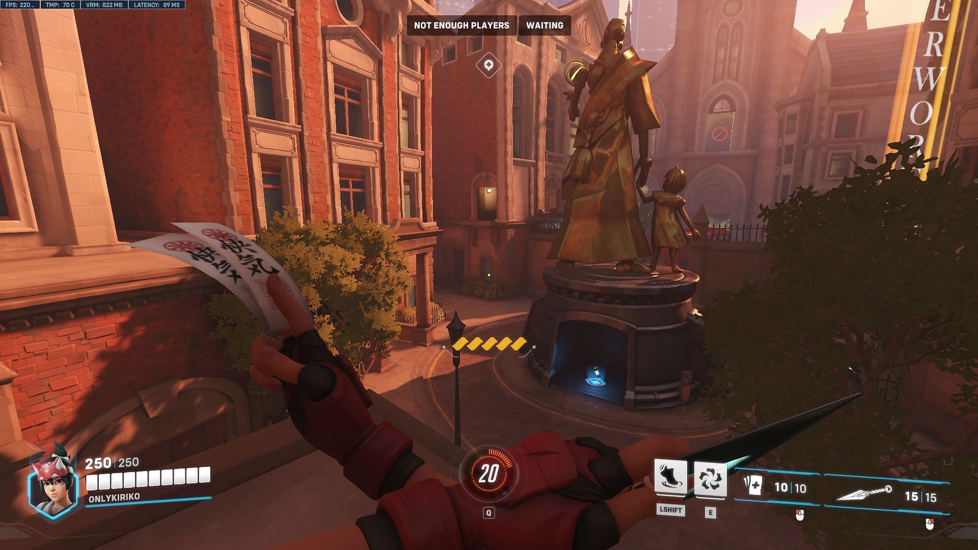 Kiriko players can heal their teammates from higher ground (Image via Blizzard Entertainment)