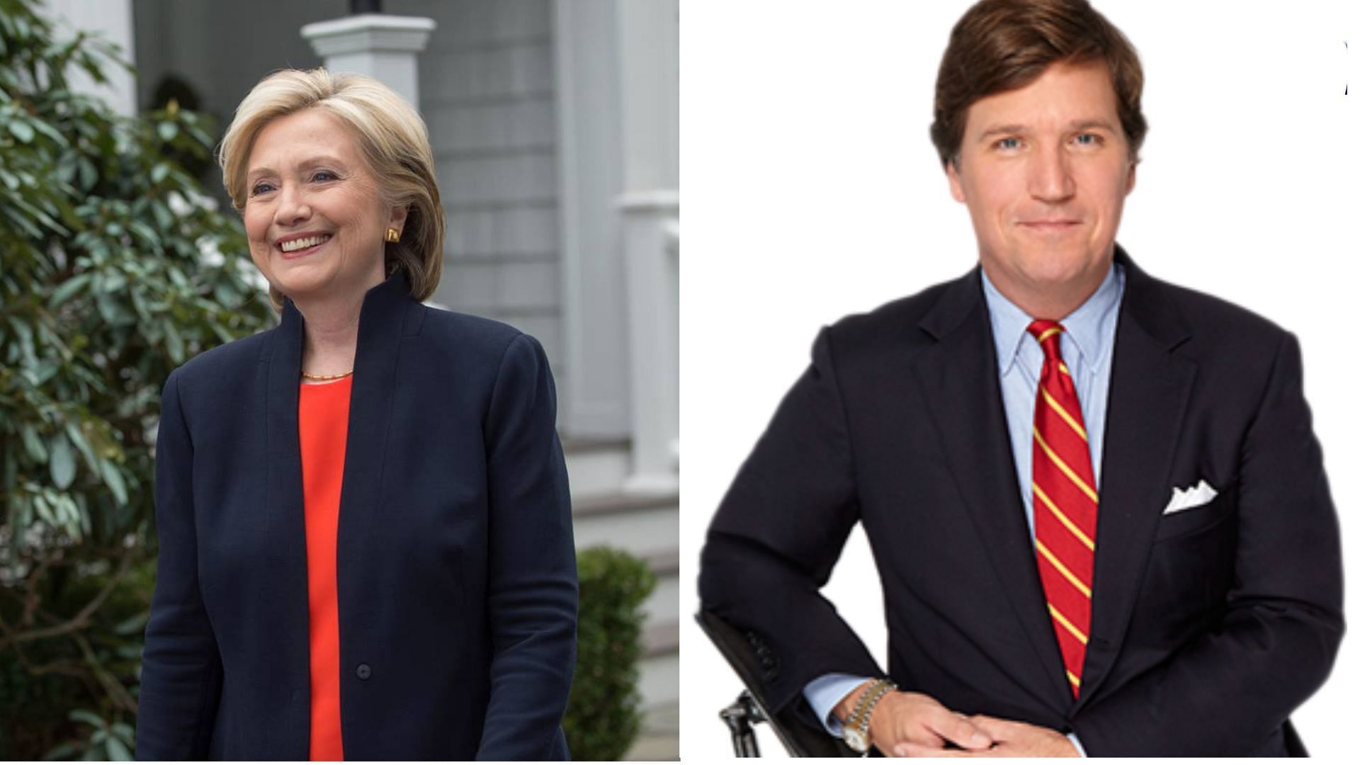 Netizens react as Clinton addressed Carlson as a &quot;useful idiot&quot; (Image via Facebook/Hillary Clinton/Tucker Carlson Tonight)