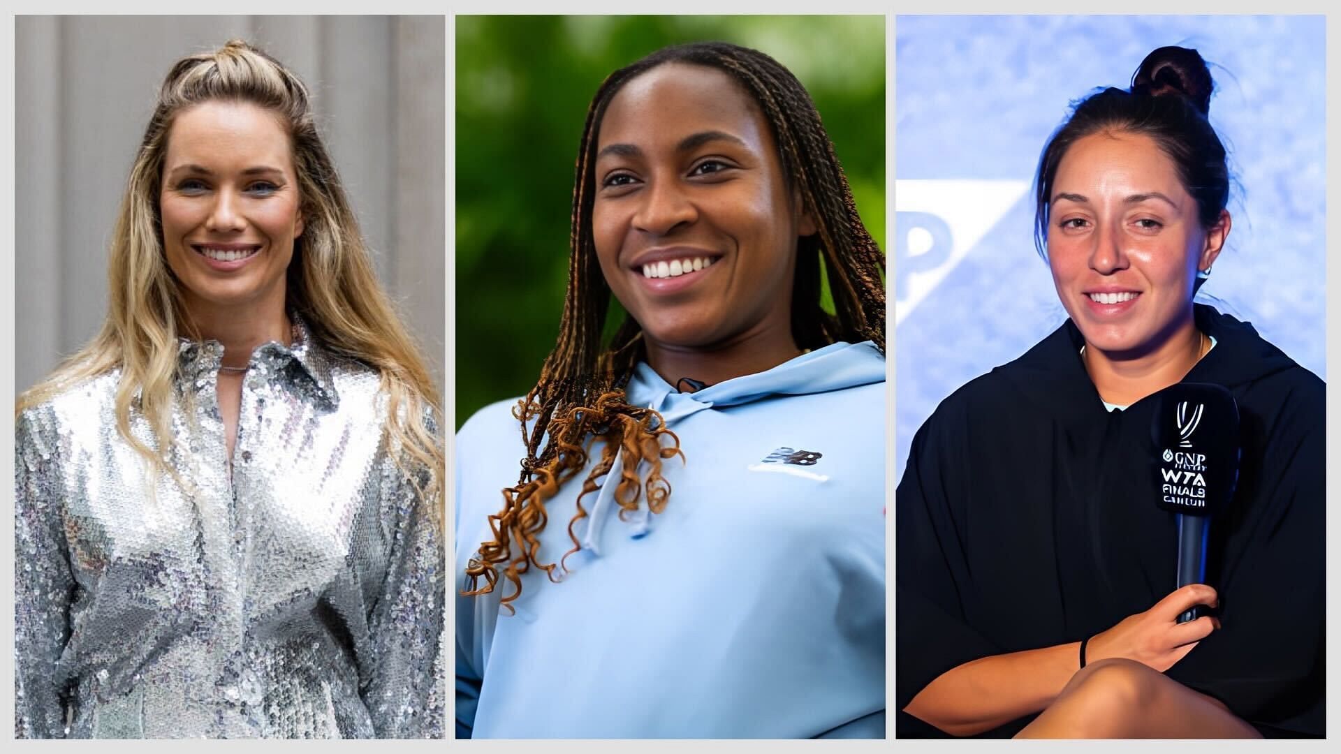 Eugenie Bouchard(left) Coco Gauff(center) and Jessica Pegula(right)