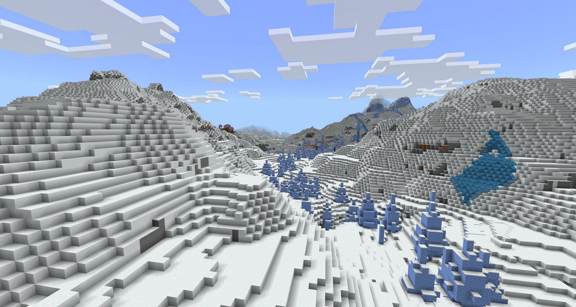 The ice spike valley found near spawn (Image via Mojang)