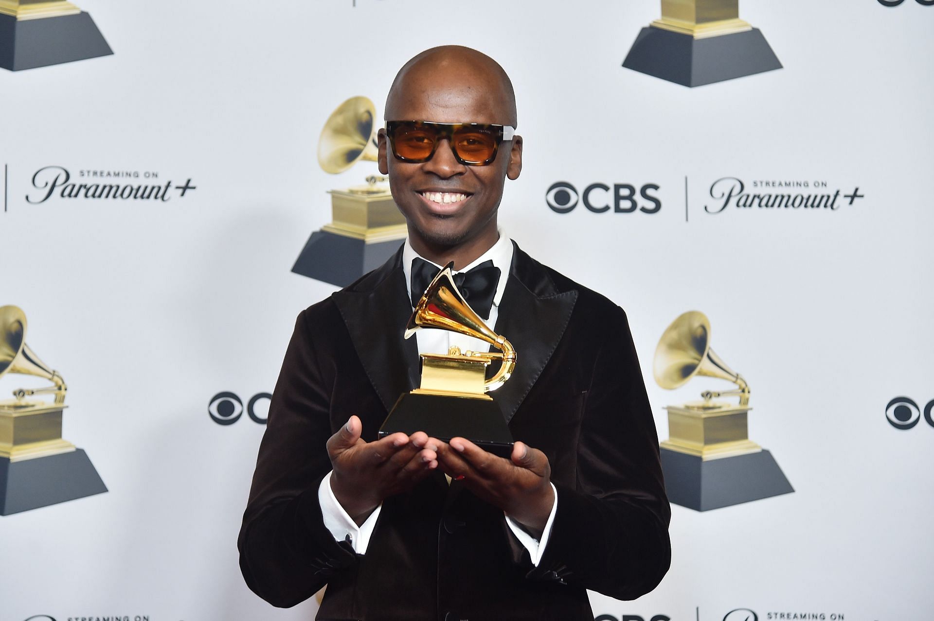 John Kercy, winner of the &quot;Best Engineered Album - Non Classical&quot; award for &quot;Jaguar II&quot;, poses in the press room during the 66th GRAMMY Awards in Los Angeles, California. (Photo by Alberto E. Rodriguez/Getty Images)