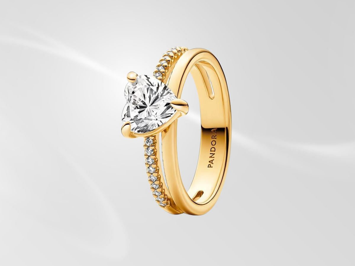 The Double Band Heart Ring (Image via Pandora)