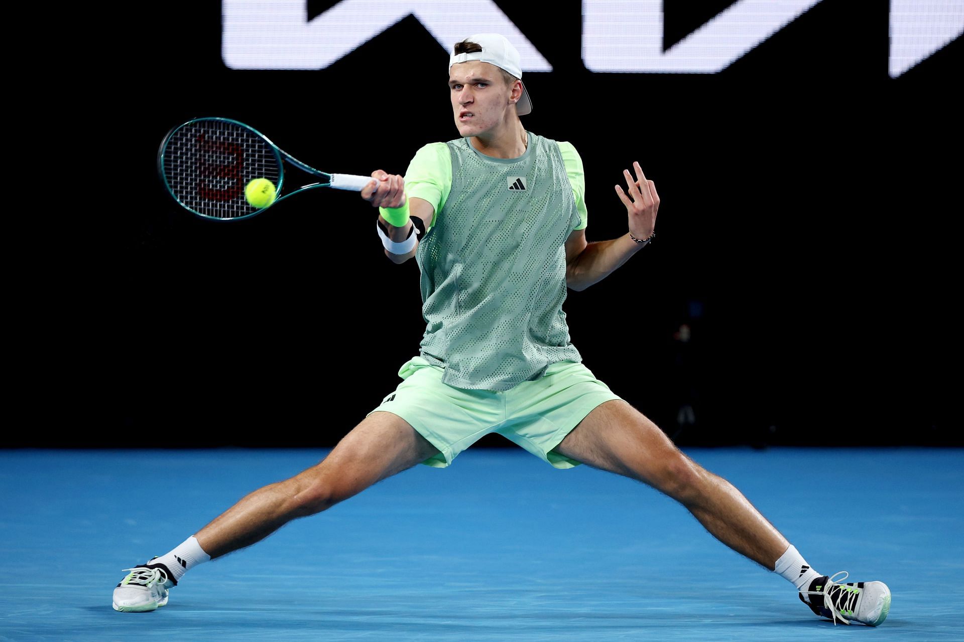 Jakub Mensik in action at the 2024 Australian Open.