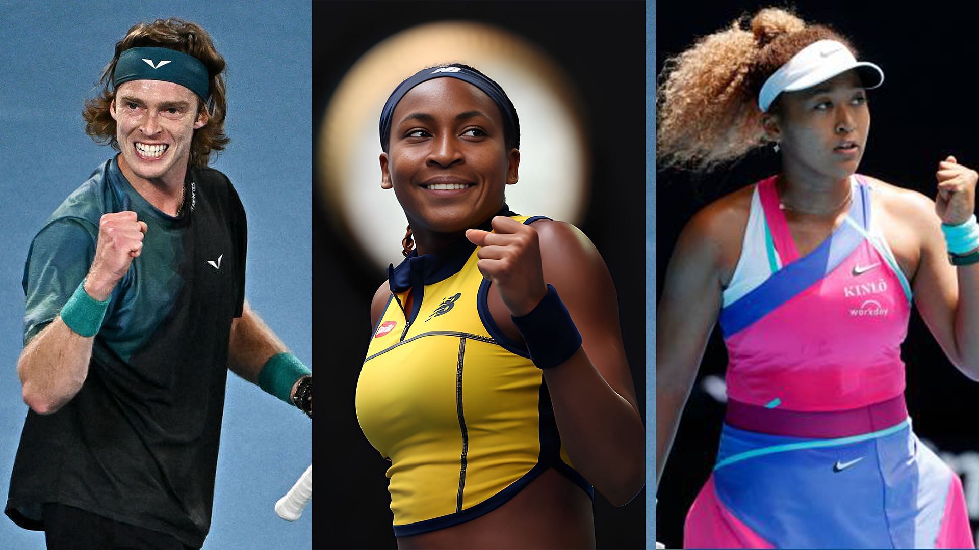 Andrey Rublev, Coco Gauff and Naomi Osaka will in action at their respective events on Tuesday.