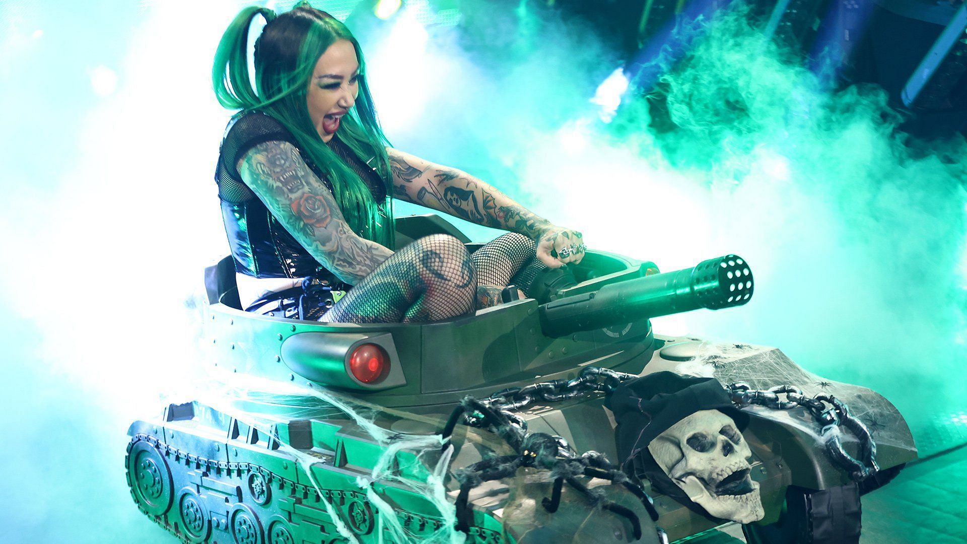 Shotzi makes her way to the WWE ring in her tank