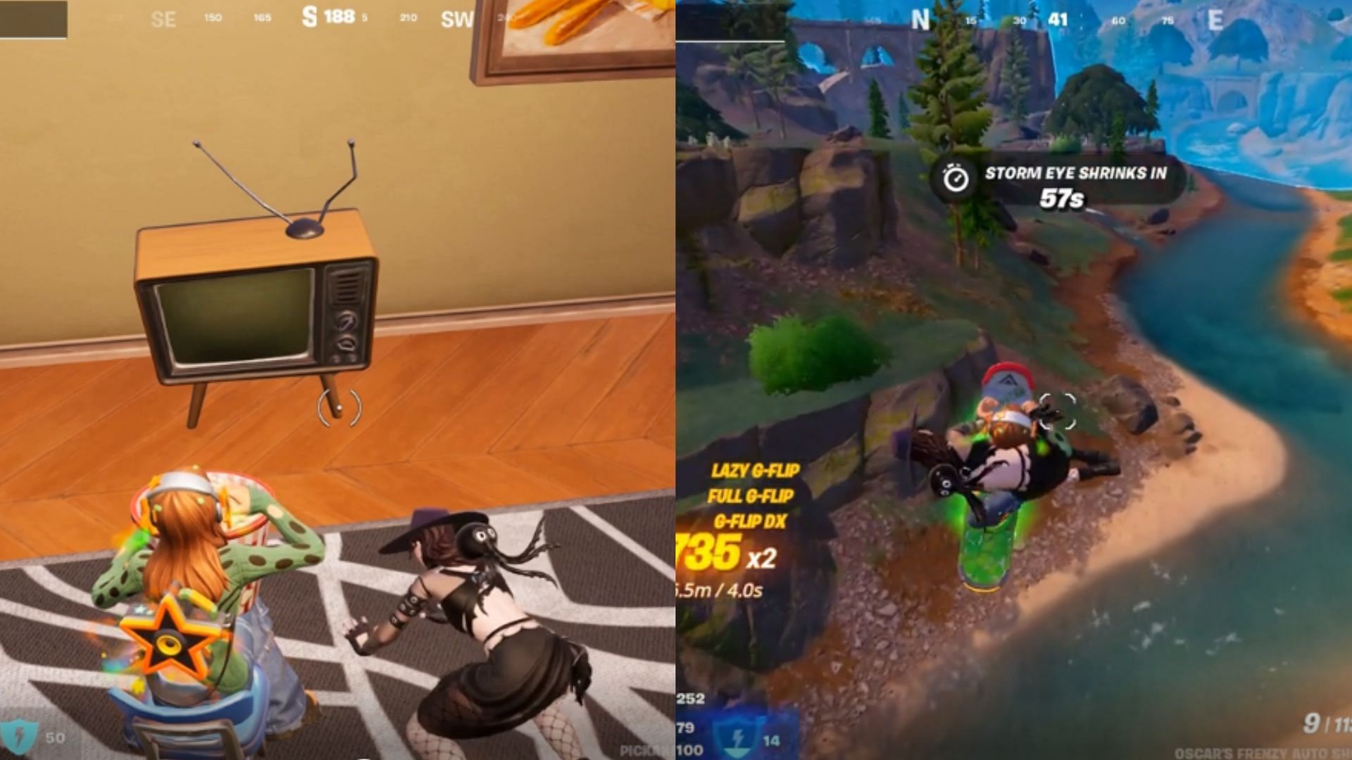 Fortnite player knocks down opponent and forces them to watch TV, community left in splits