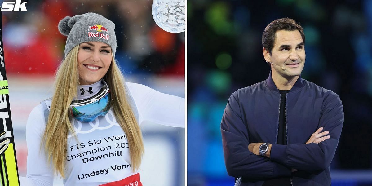 Lindsey Vonn (L) and Roger Federer (R)