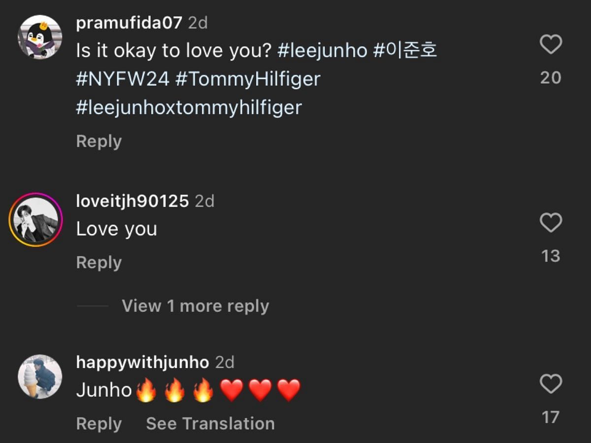 Jun-ho&#039;s fans swoon over his look for Tommy Hilfiger NYFW show (Image via Instagram/ @wkorea)