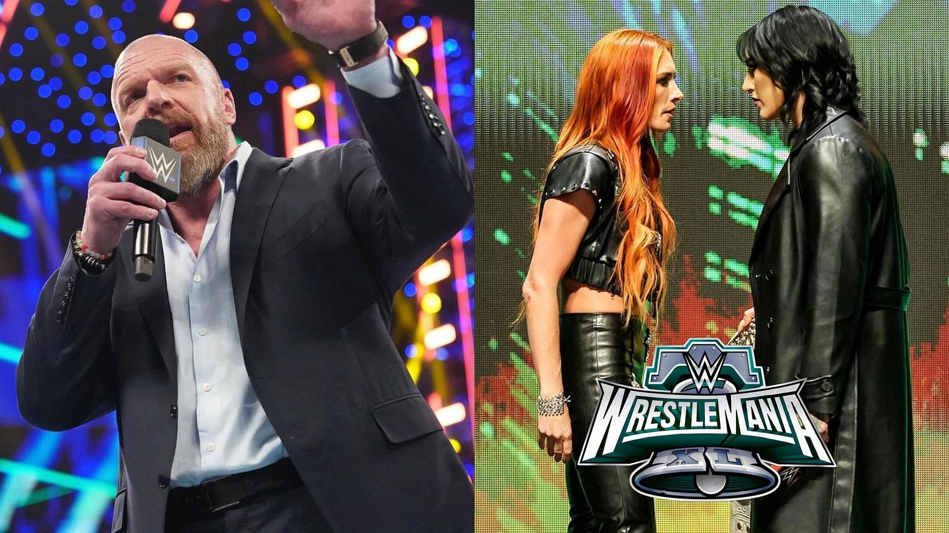 Triple H, Becky Lynch and Rhea Ripley